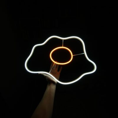 Neon LED fried egg