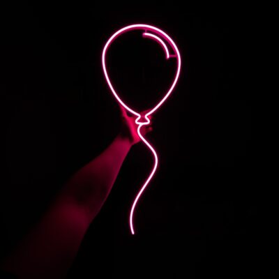 Neon LED balloon with string