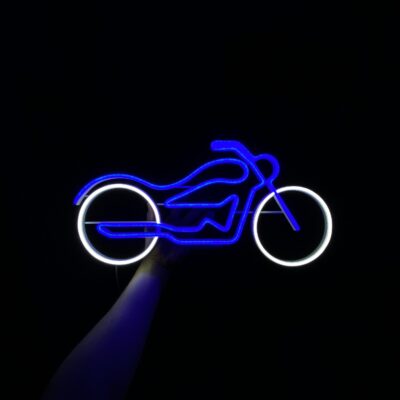 Neon LED motorcycle chopper