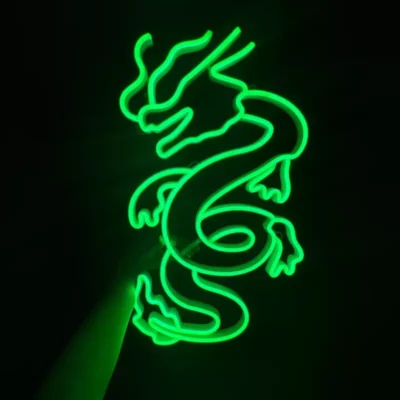 Neon led Chinese dragon
