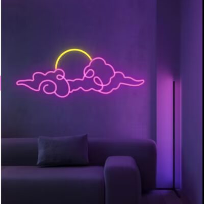 neon led cloud anime pink