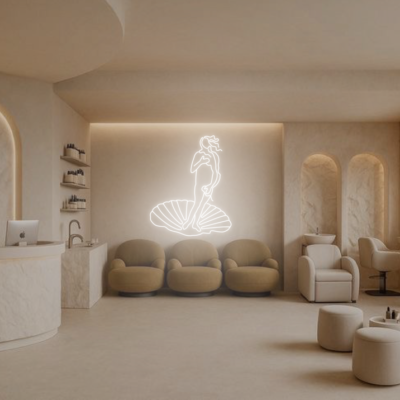 neon led obraz wenus w salonie beauty