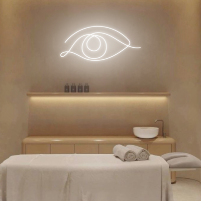 neon led oko lineart w salonie beauty