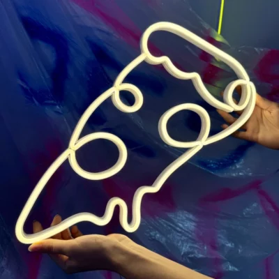 Neon led pizza lineart 
