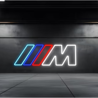 neon led bmw logo m