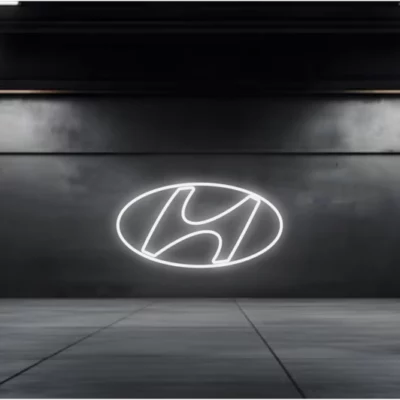 neon led logo hyundai