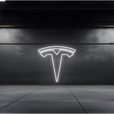 neon led logo tesla