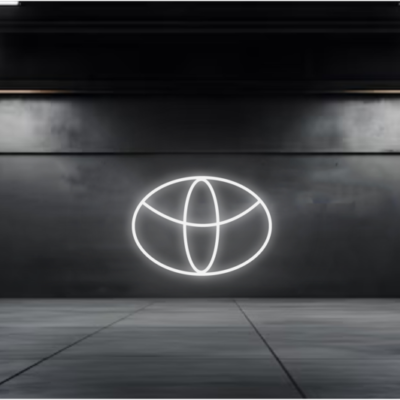 neon led logo toyota