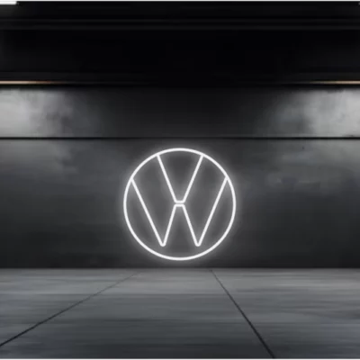 neon led logo volkswagen