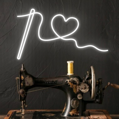 Neon LED Thread with Needle sewing machine