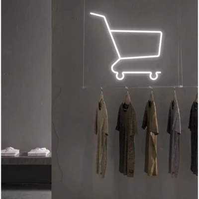 Neon LED Shopping Cart