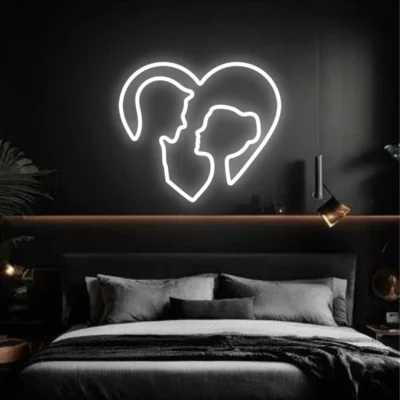 neon led heart characters for bedroom
