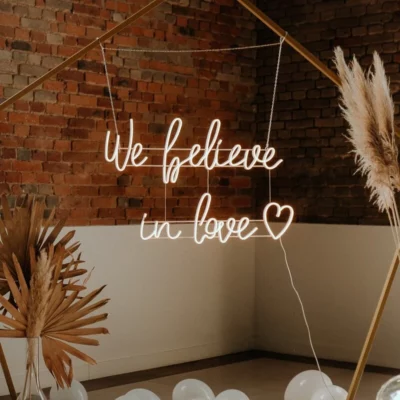 neon led we believe in love