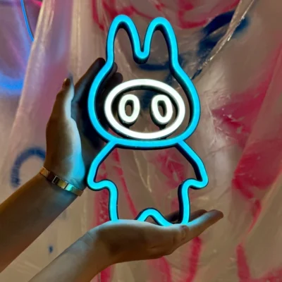 neon led miś labubu trendy od ręki