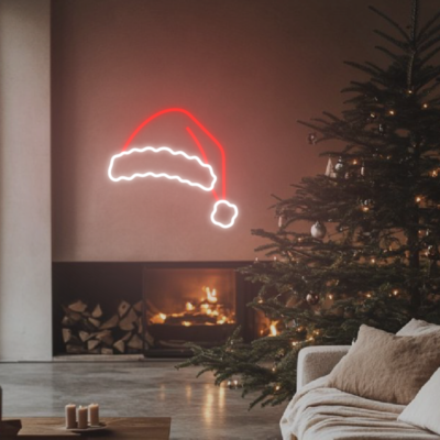 Neon led czapka mikołaja