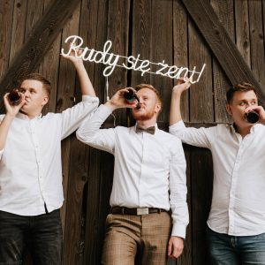 Neon led zabawny napis na wesele.